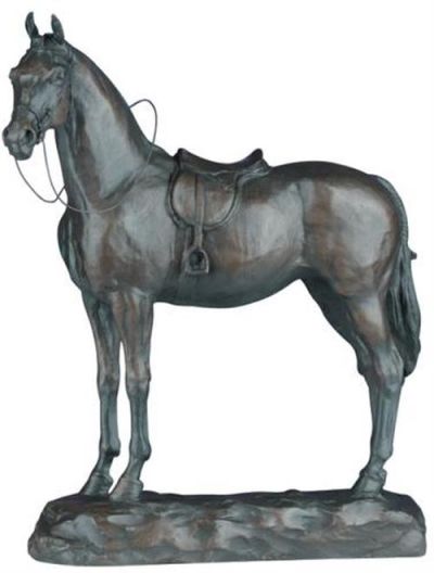 Sculpture EQUESTRIAN Lodge English Riding Horse By Worthington Ebony Black